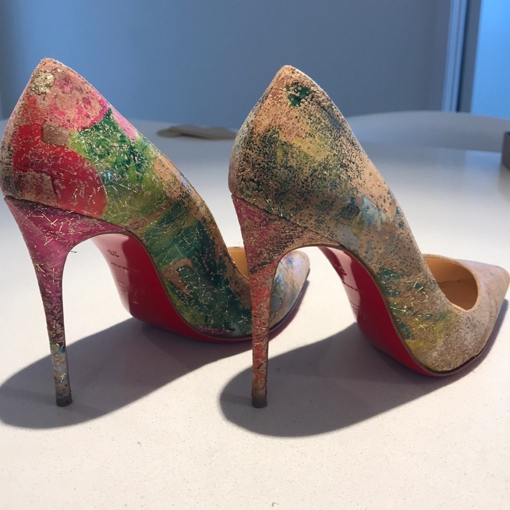 Louboutin pigalle follies 100 cork blooming pumps - Picture 3 of 6